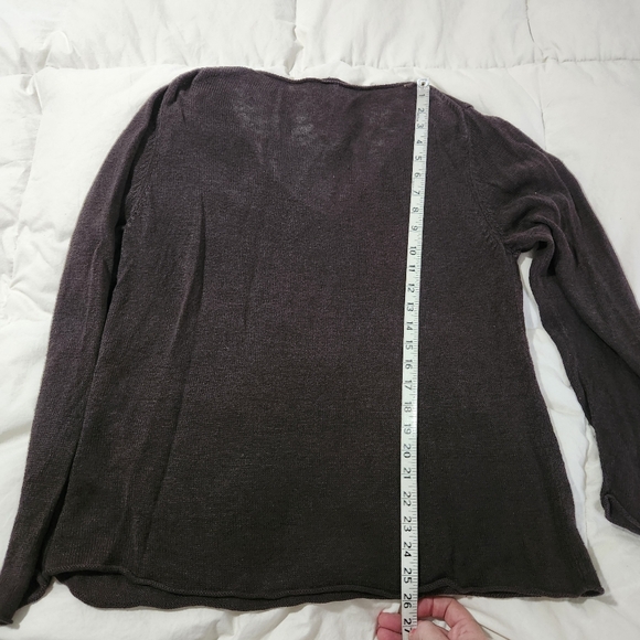 eileen fisher sweater 100% Linen Brown L/S V Neck Size XL - Picture 8 of 8